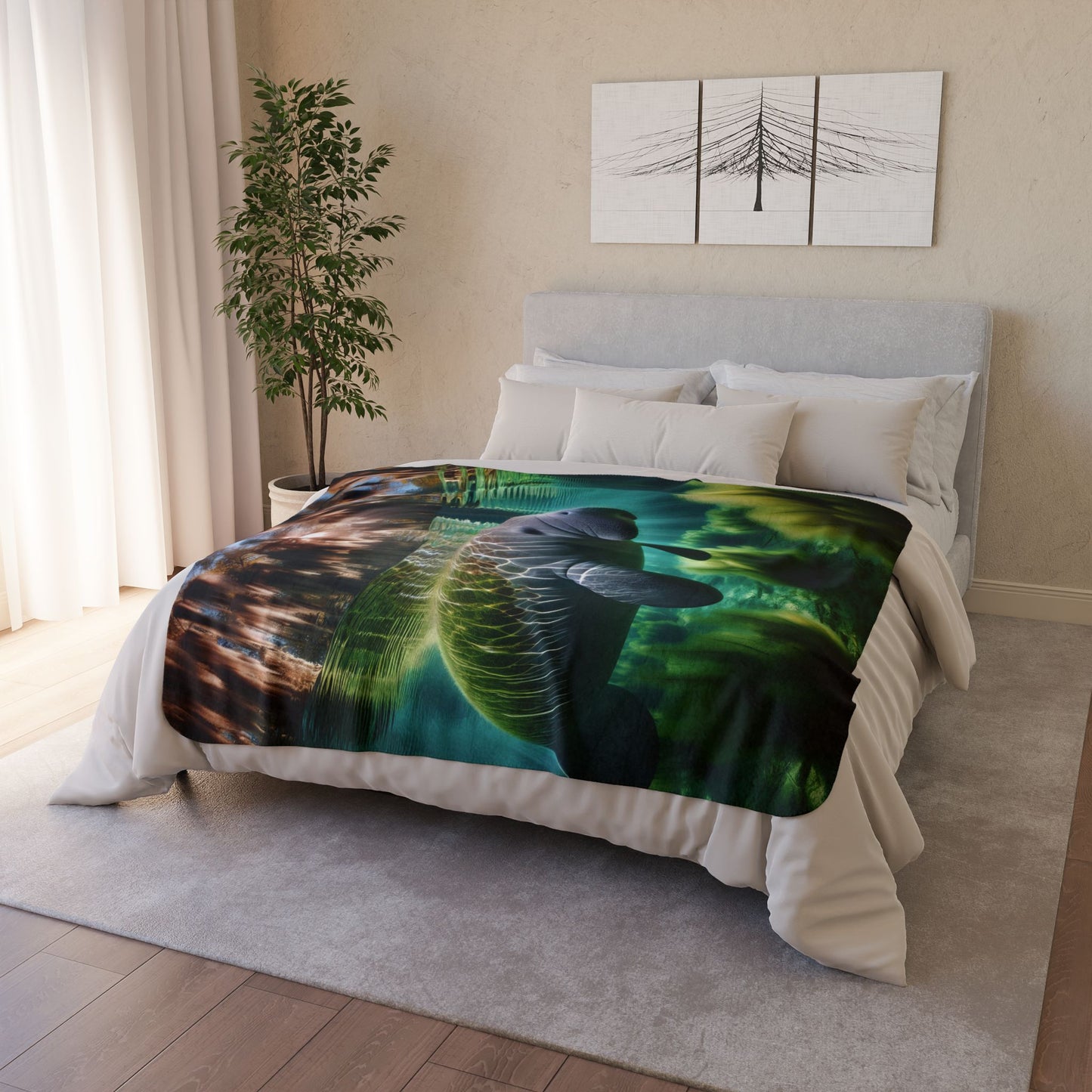 Serene Waters Fleece Sherpa Blanket