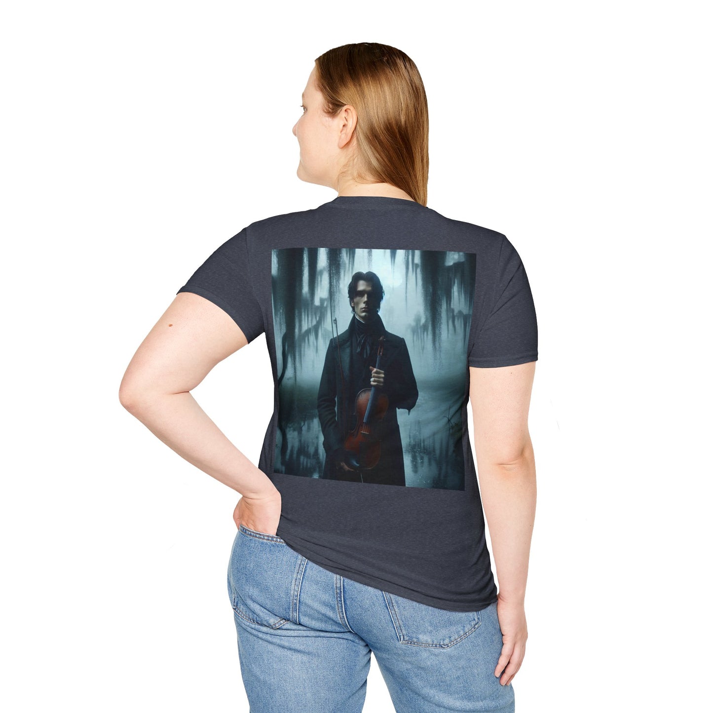 Mysterious violinist Unisex Softstyle T-Shirt