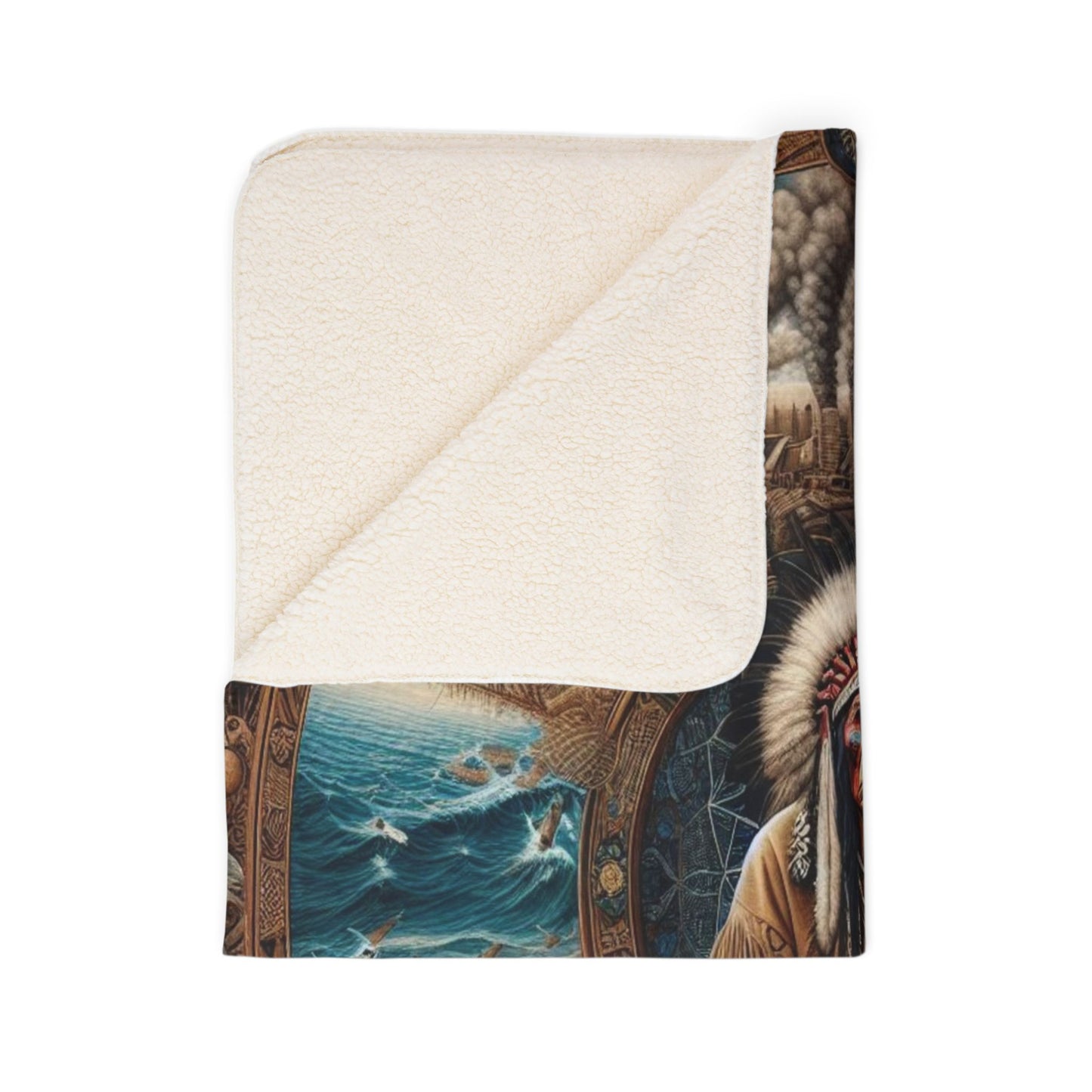 Echoes of a Lost Land Fleece Sherpa Blanket
