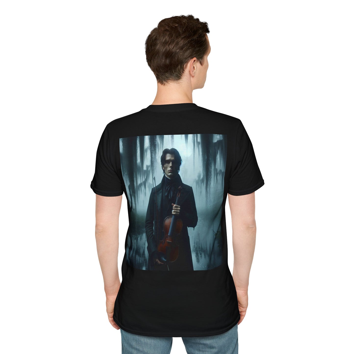 Mysterious violinist Unisex Softstyle T-Shirt