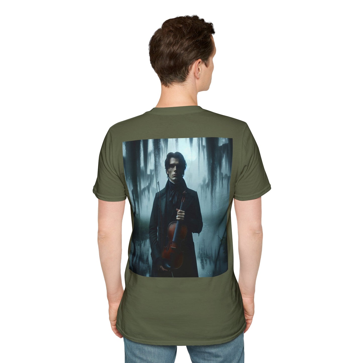 Mysterious violinist Unisex Softstyle T-Shirt