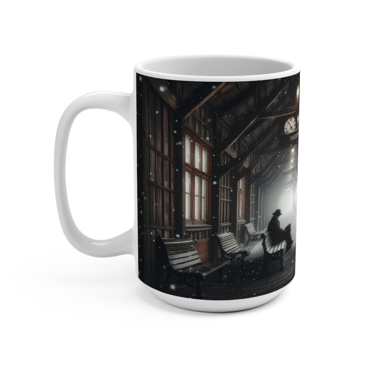 lonely train station Mug 15oz