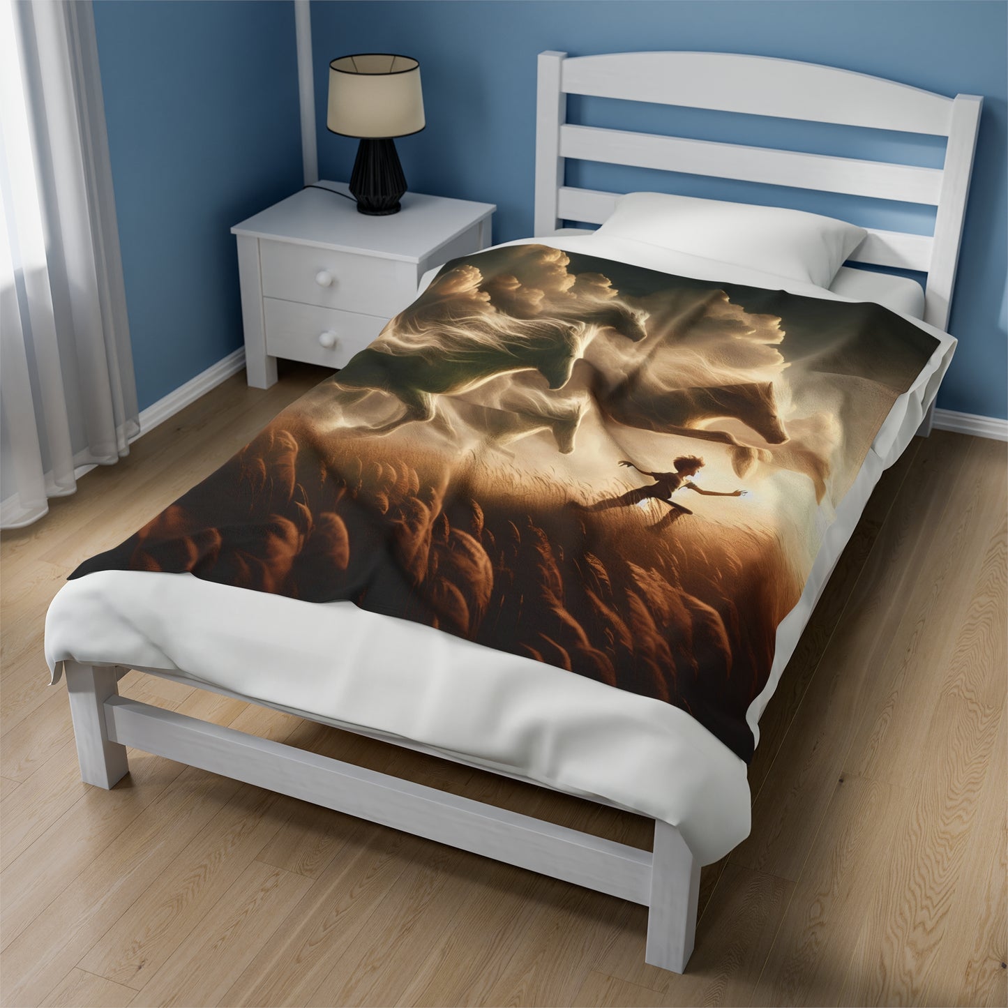 Stampede in the sky Velveteen Plush Blanket