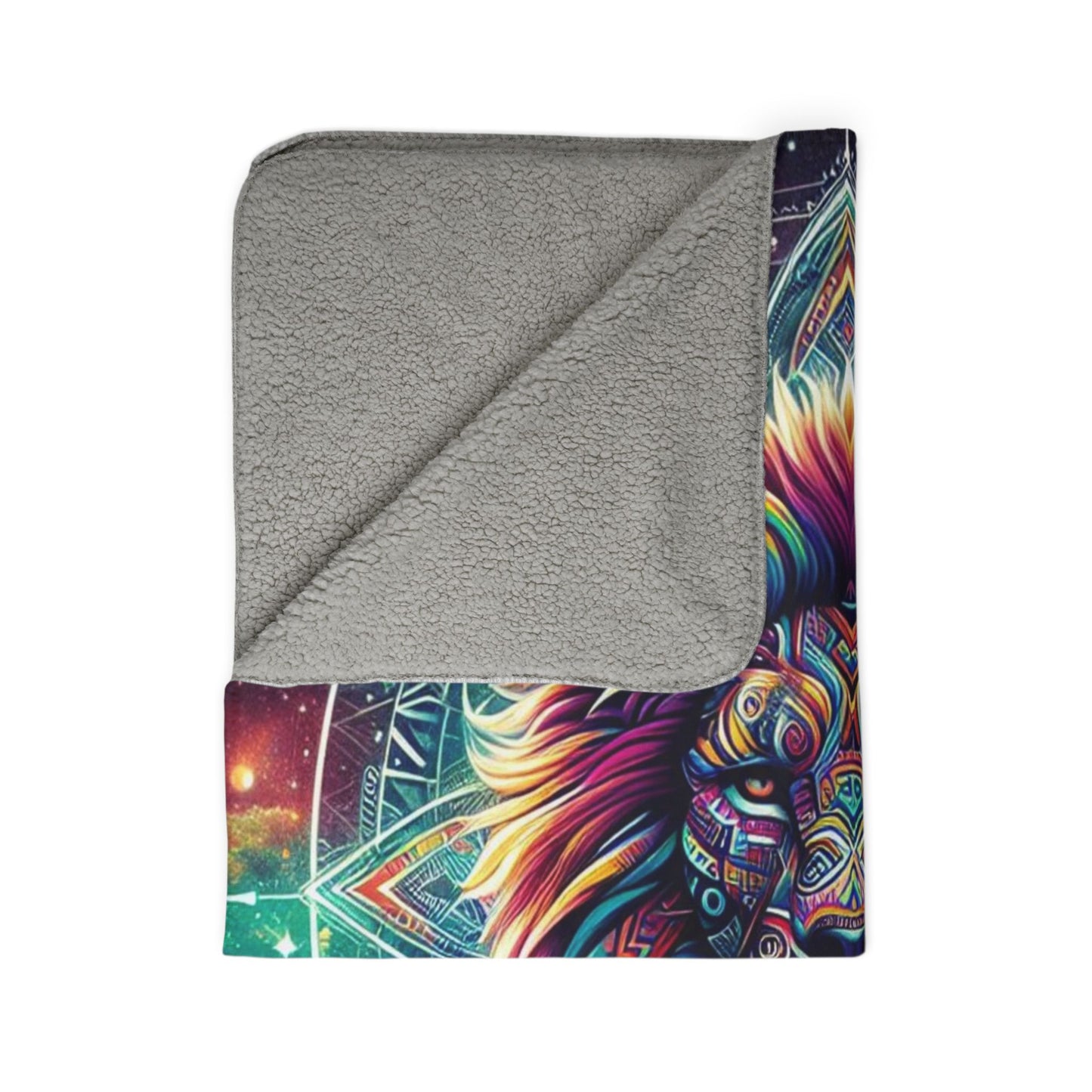 Mythic lion Fleece Sherpa Blanket