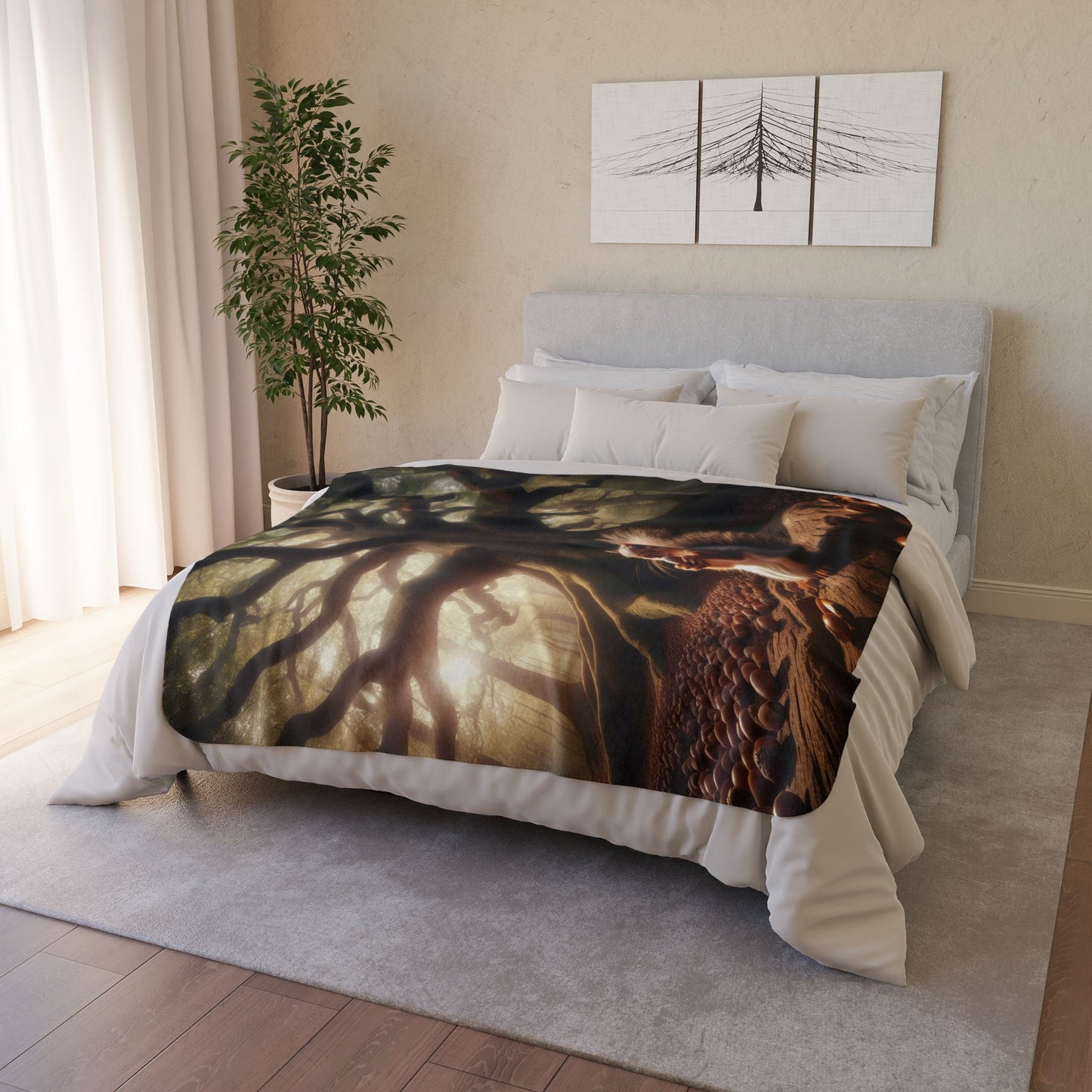 Autumn Scurry Fleece Sherpa Blanket