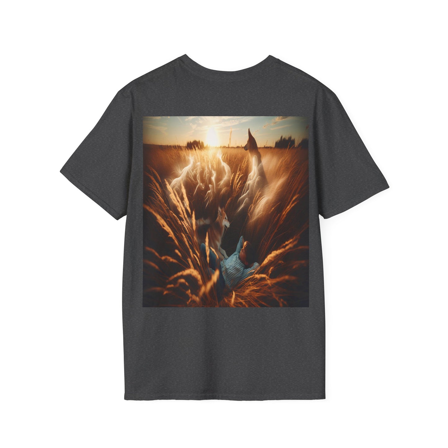 kid and his dog Unisex Softstyle T-Shirt