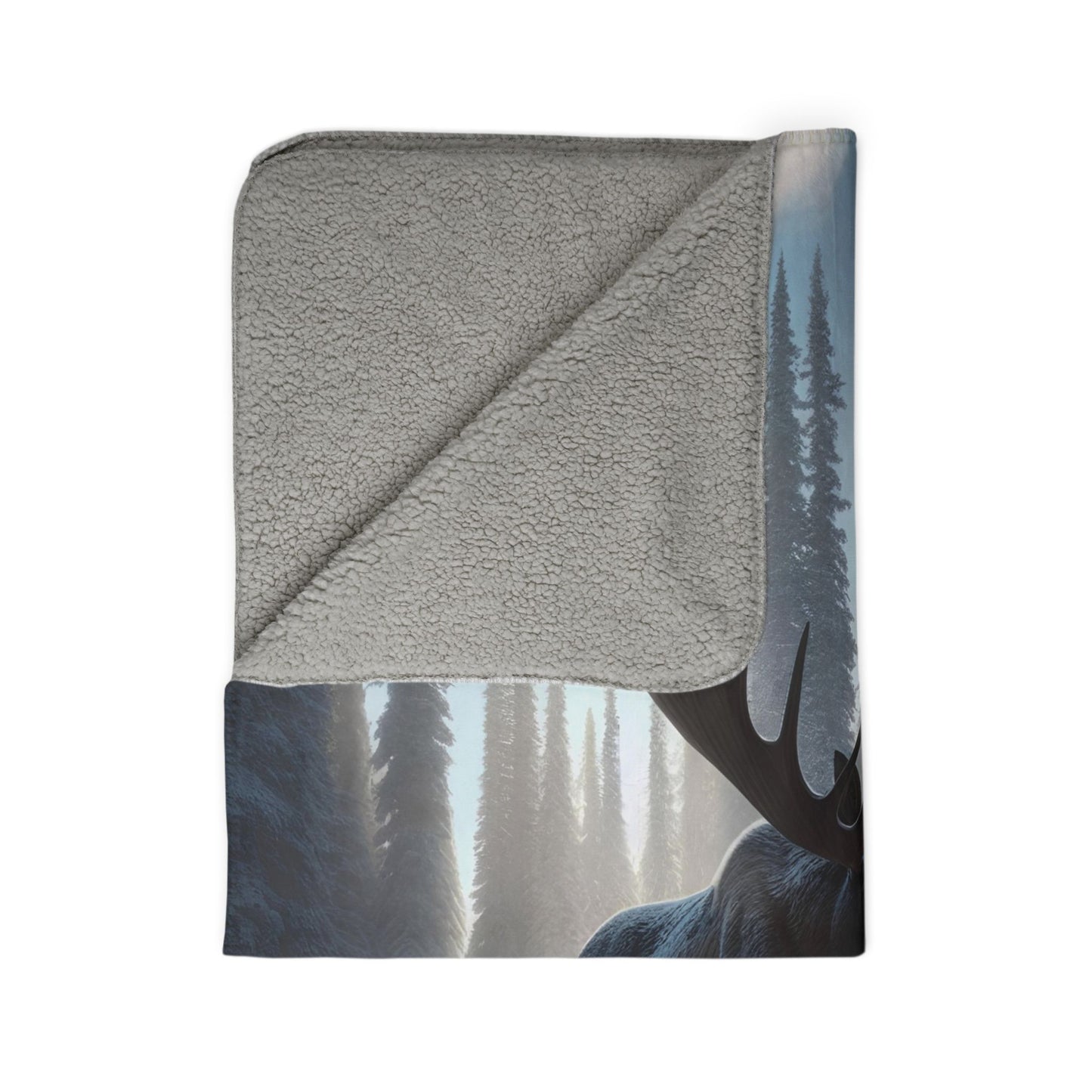 Snowy Bull Fleece Sherpa Blanket