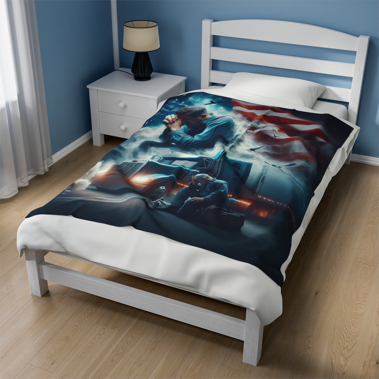 truckers prayer Velveteen Plush Blanket
