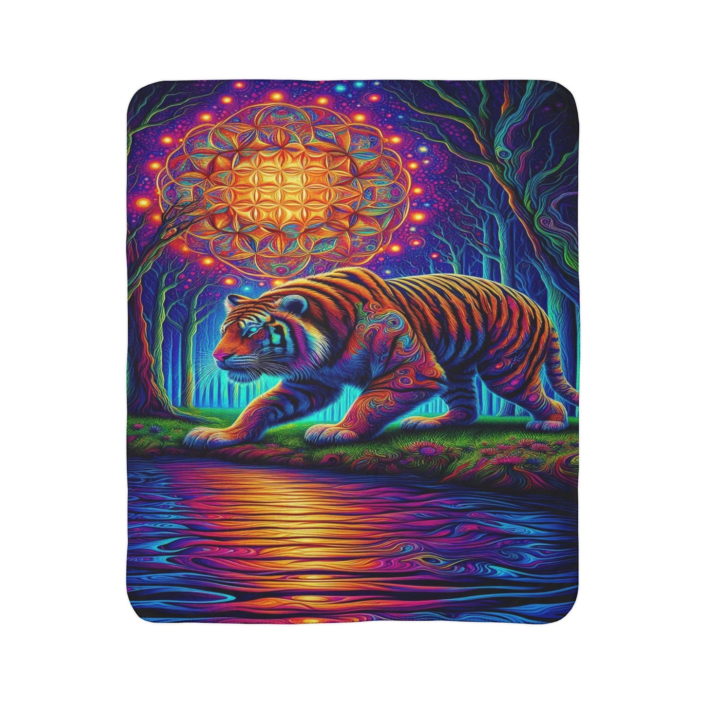 Tiger’s Trance Fleece Sherpa Blanket
