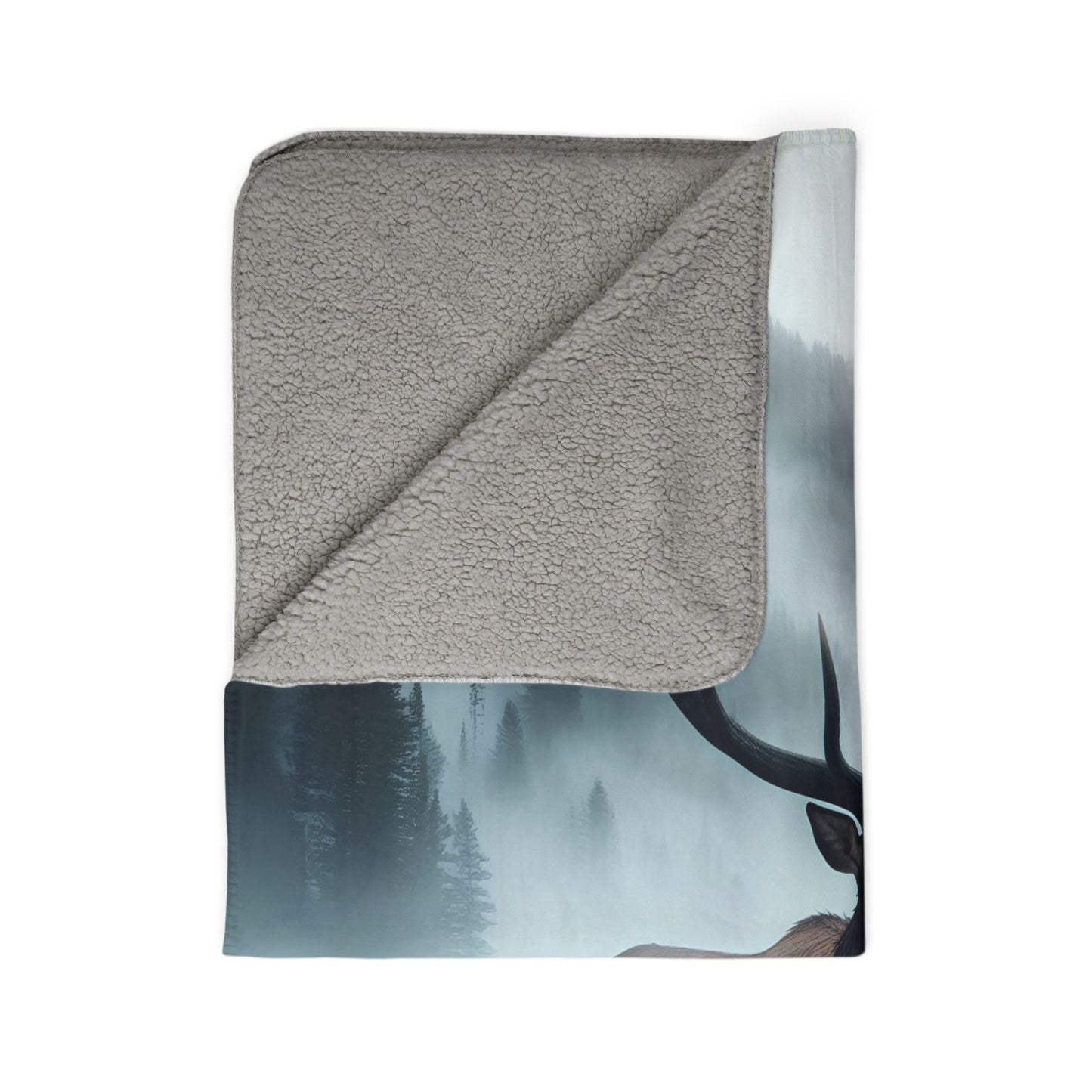 Snowbound Elk Fleece Sherpa Blanket