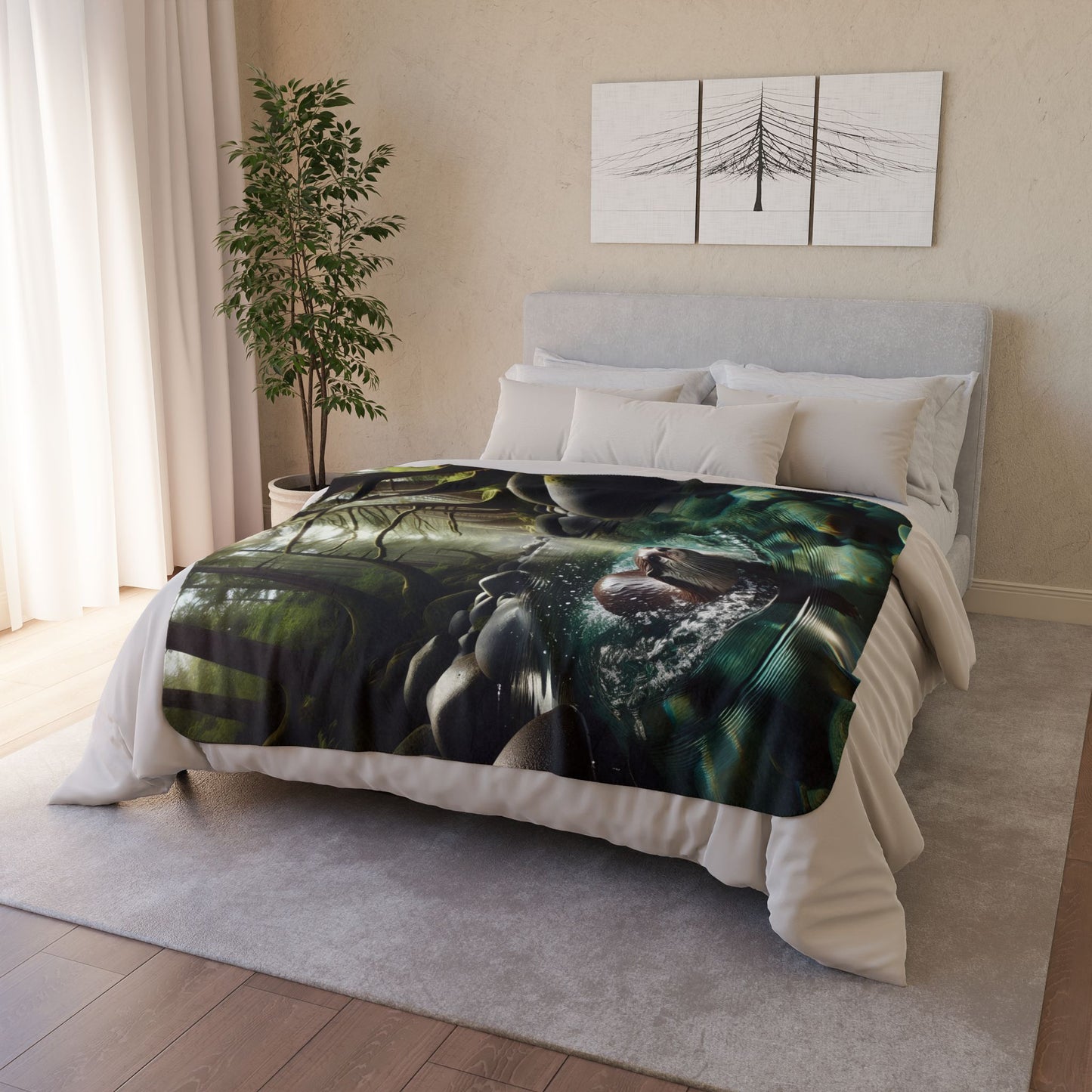 Playful Currents Fleece Sherpa Blanket