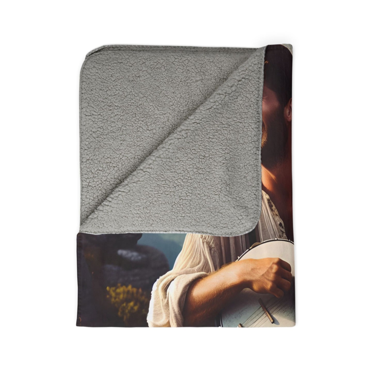 Appalachian banjo Fleece Sherpa Blanket