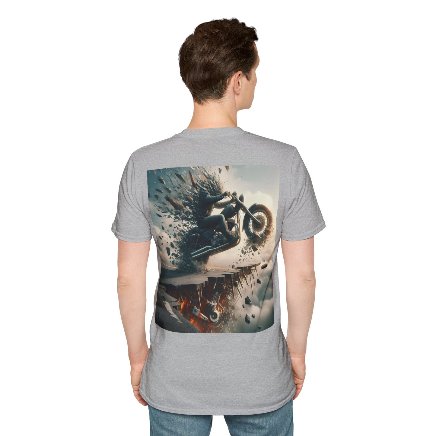 metal rider torn road Unisex Softstyle T-Shirt