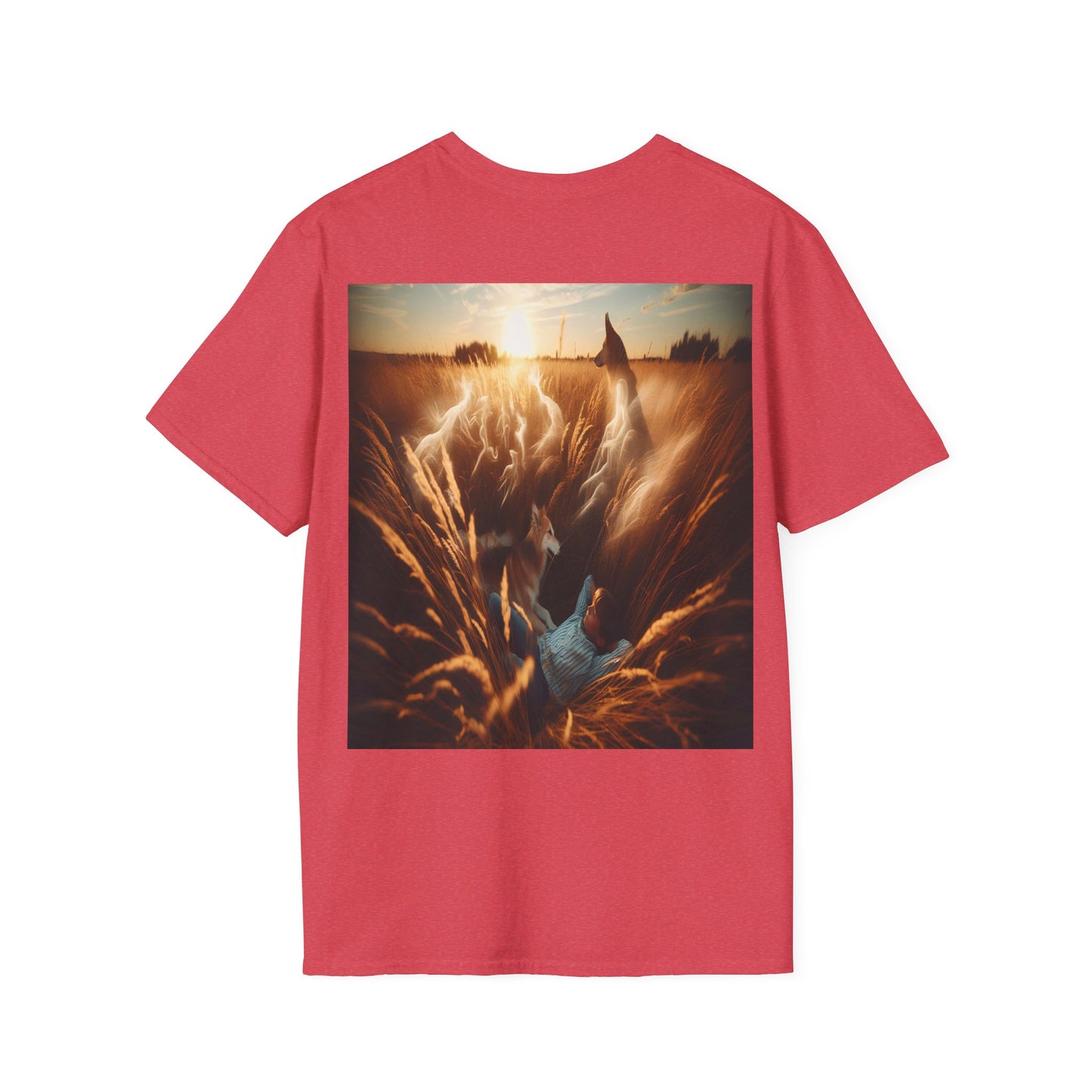 kid and his dog Unisex Softstyle T-Shirt