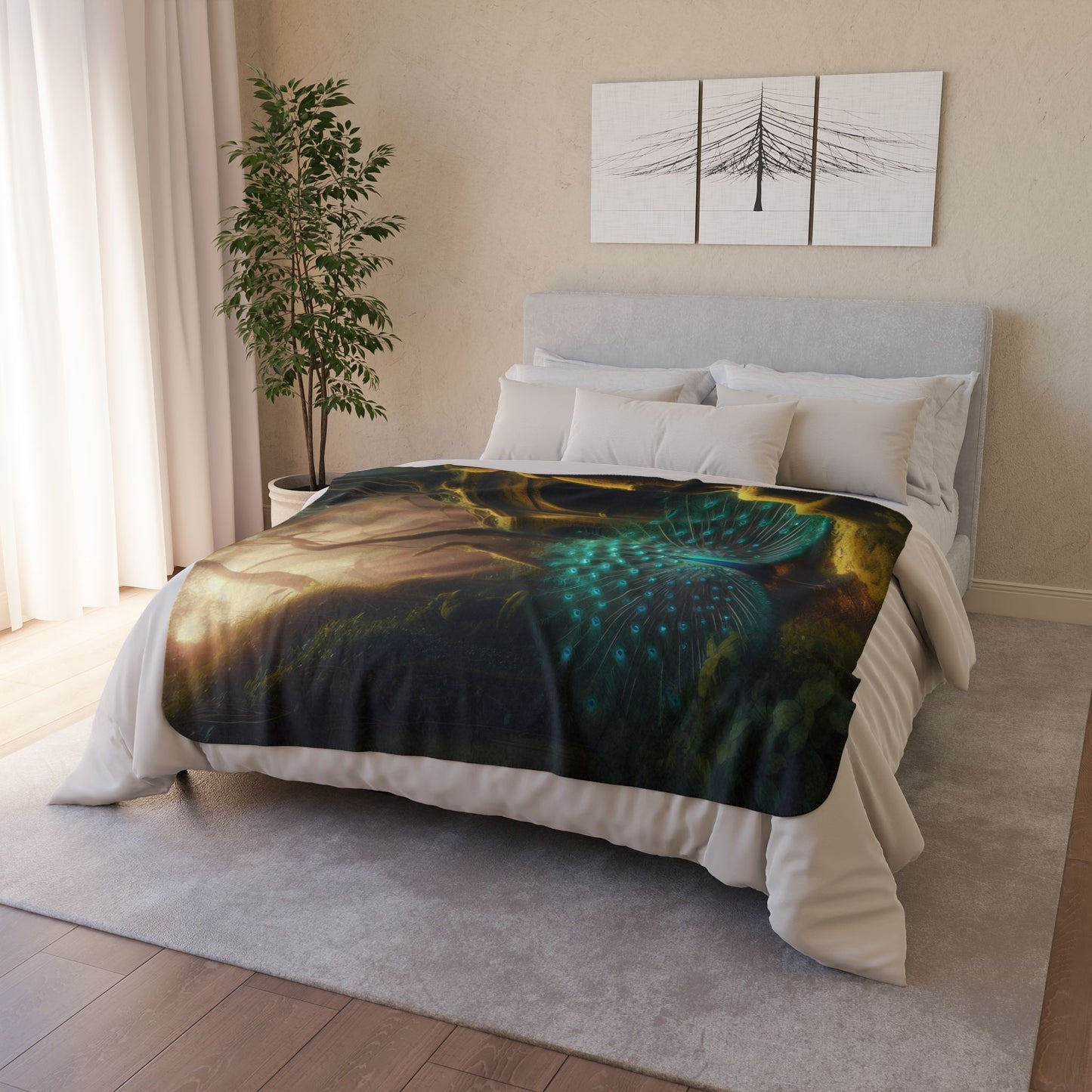 Emerald Splendor Fleece Sherpa Blanket