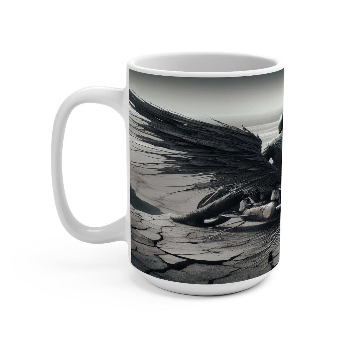 metal rider lonely desert Mug 15oz
