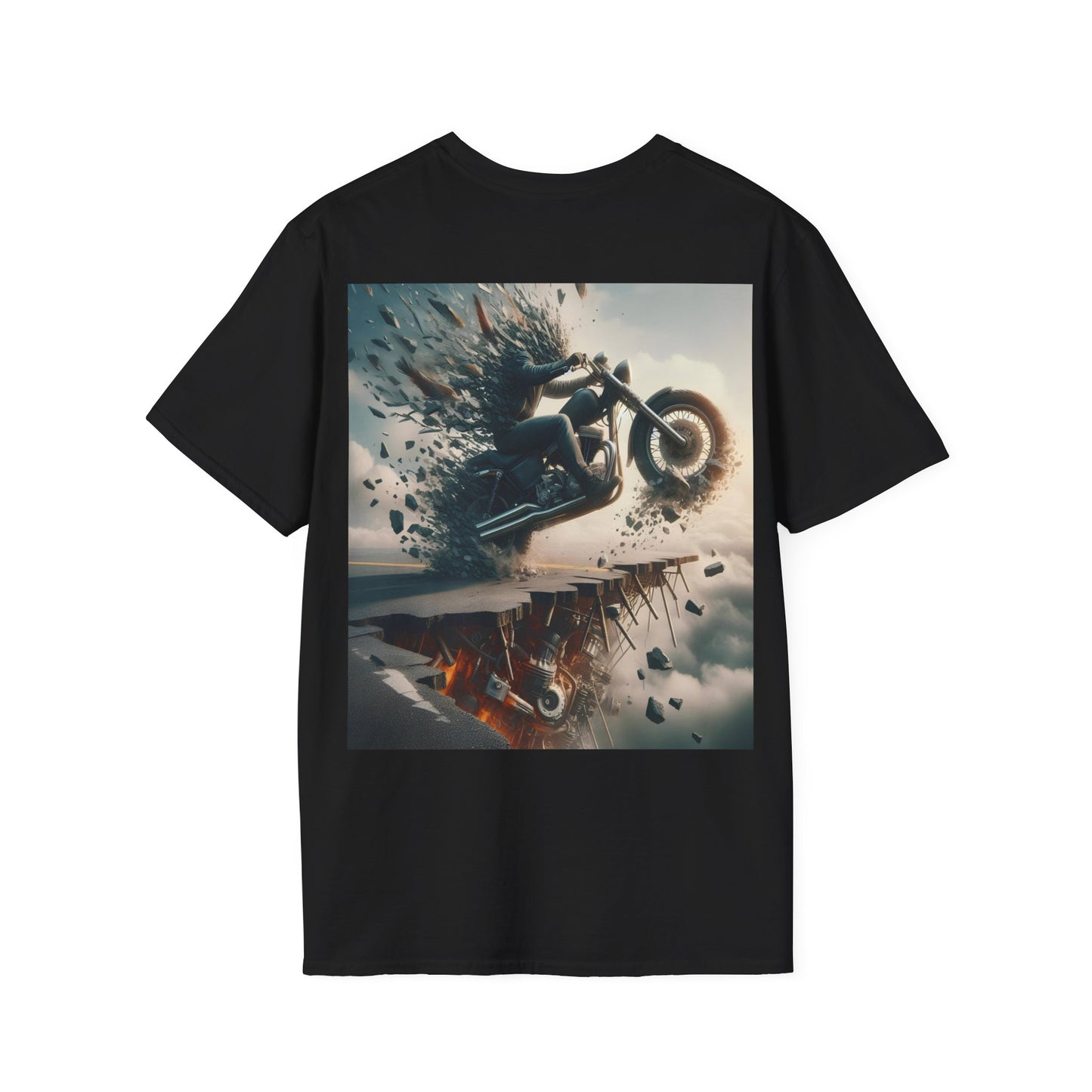 metal rider torn road Unisex Softstyle T-Shirt