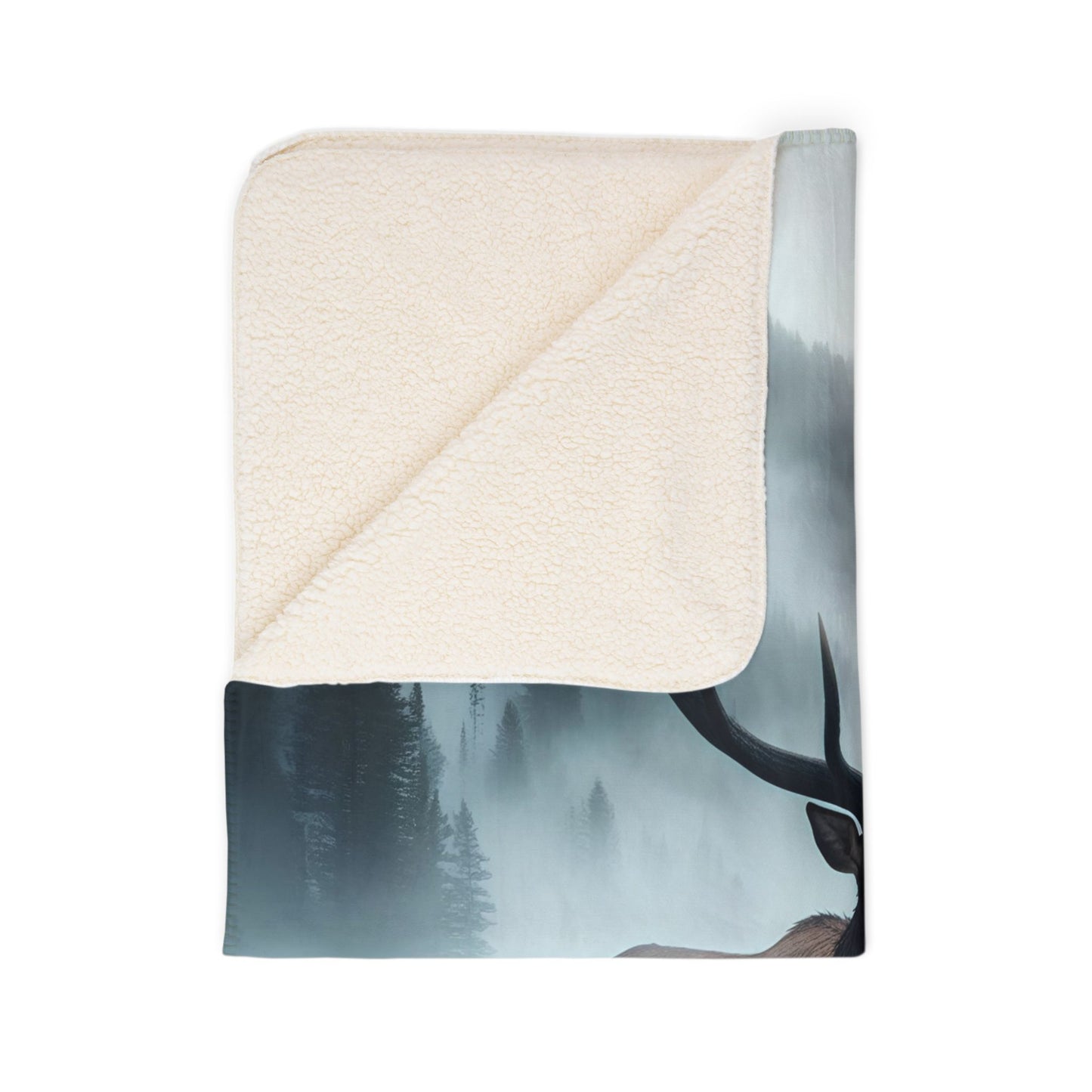 Snowbound Elk Fleece Sherpa Blanket