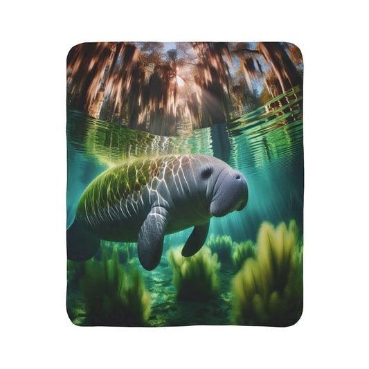 Serene Waters Fleece Sherpa Blanket