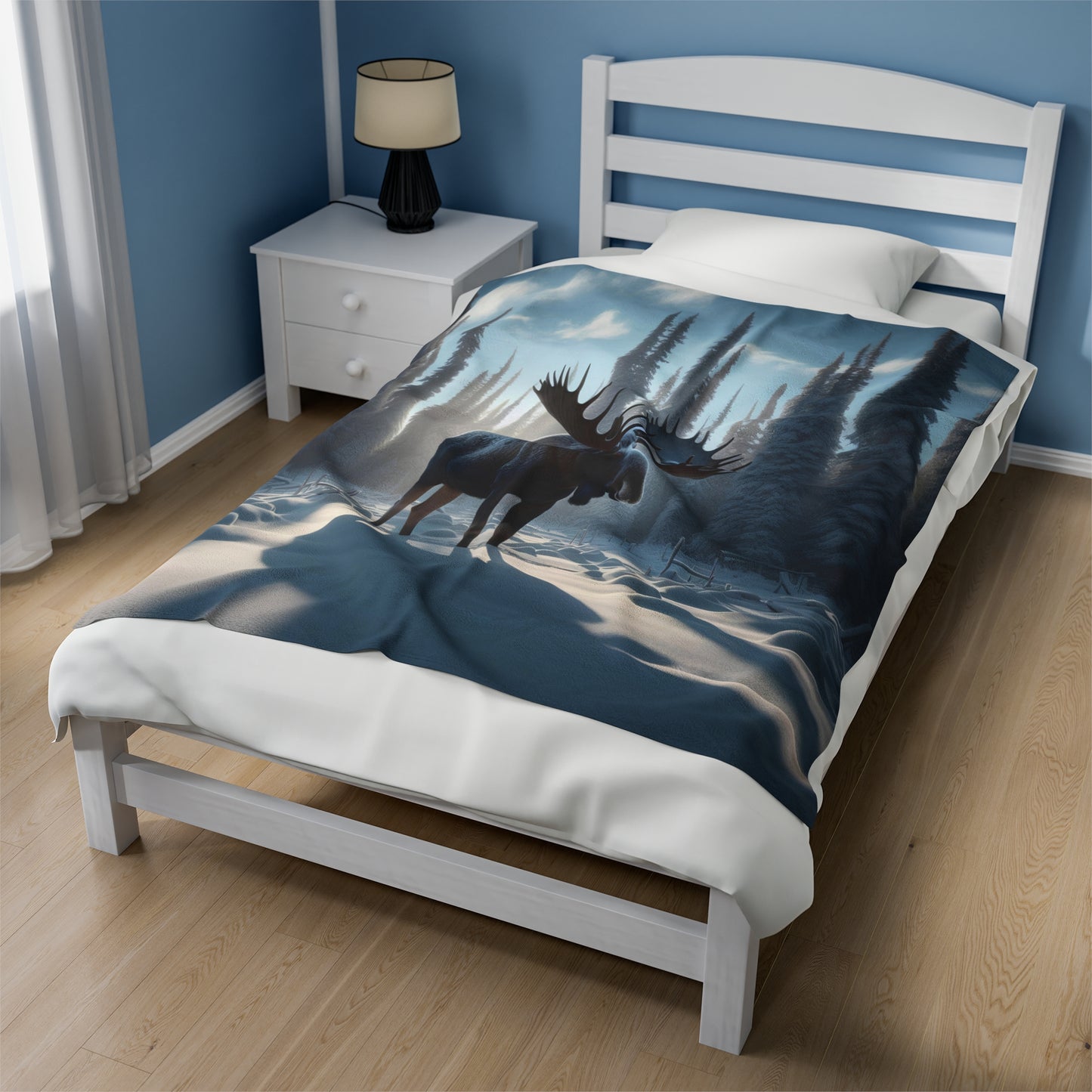 Snowy Bull Velveteen Plush Blanket