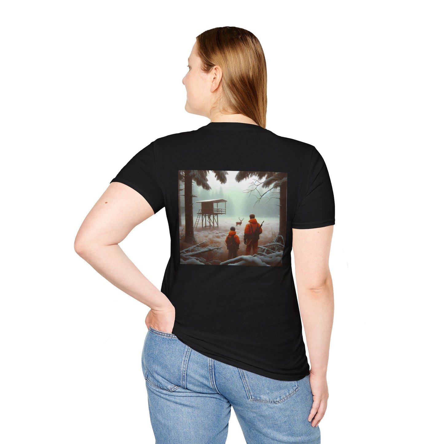 Winter's Gaze: Father & Son Unisex Softstyle T-Shirt