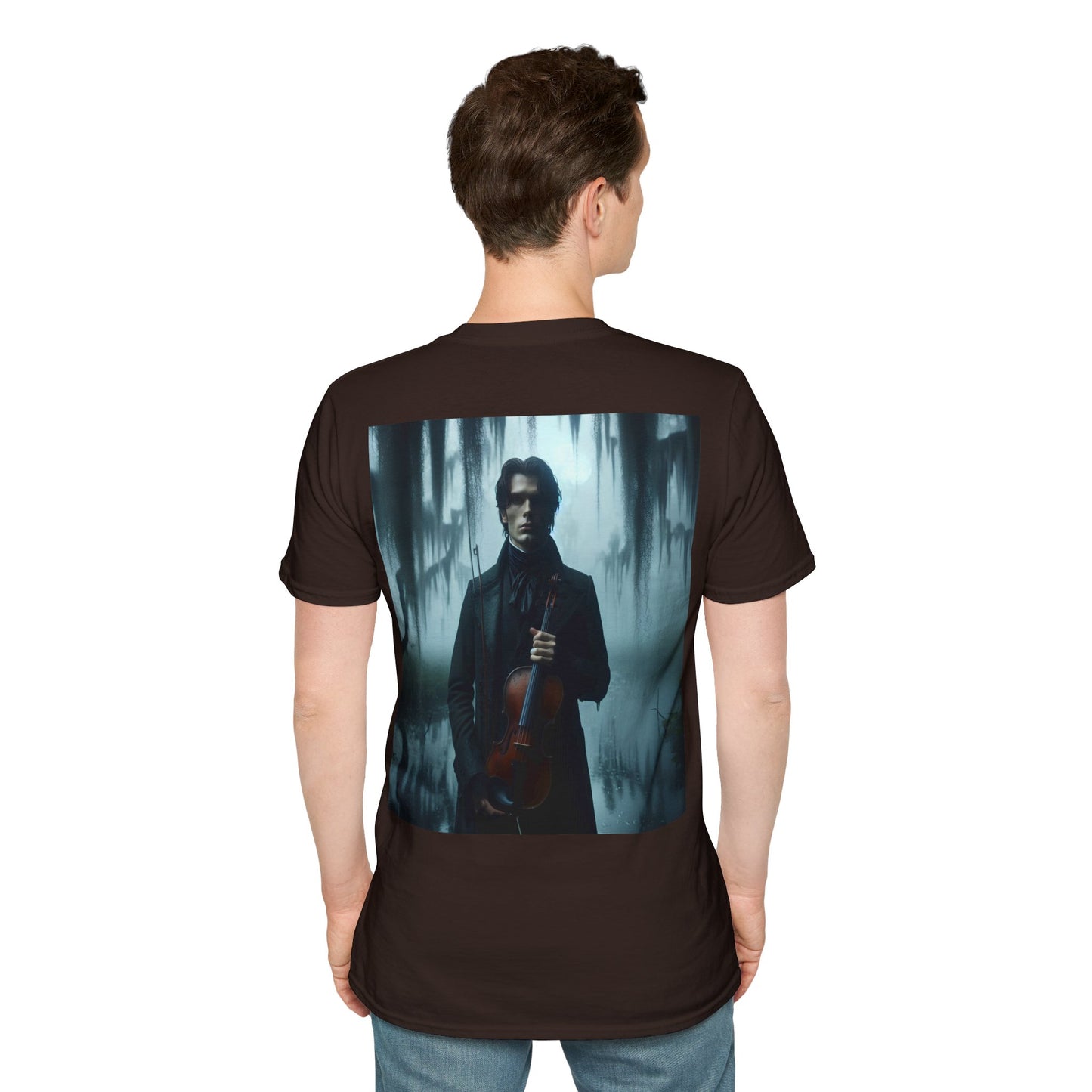 Mysterious violinist Unisex Softstyle T-Shirt