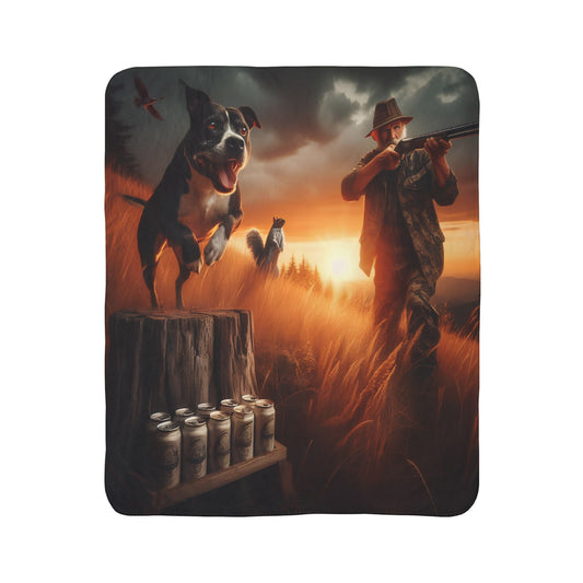 old man and his dog Fleece Sherpa Blanket