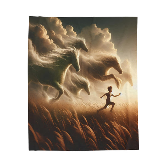 Stampede in the sky Velveteen Plush Blanket