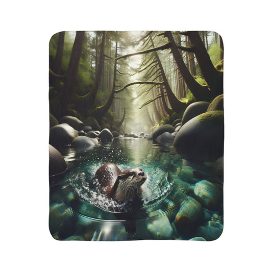 Playful Currents Fleece Sherpa Blanket