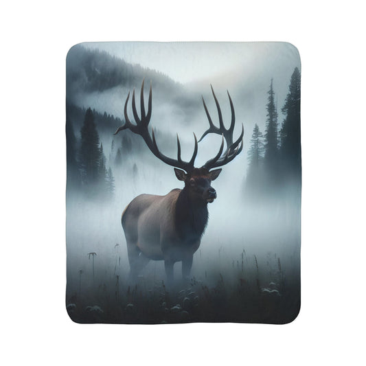 Snowbound Elk Fleece Sherpa Blanket