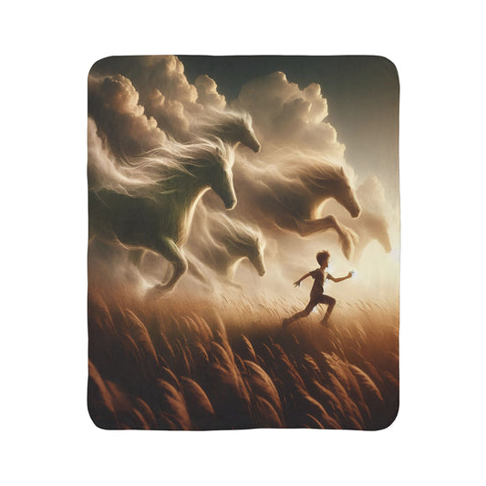 Stamped in the sky Fleece Sherpa Blanket