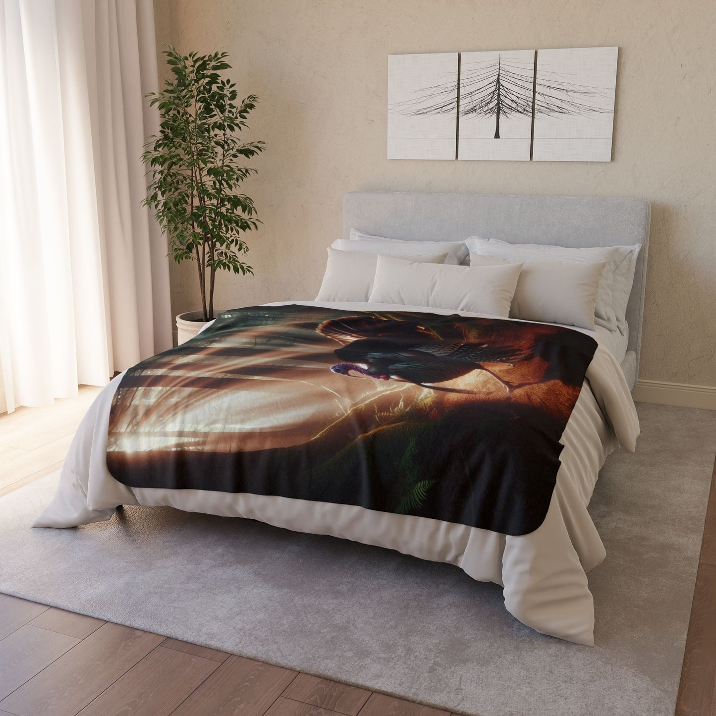 Sunlit Gobbler Fleece Sherpa Blanket