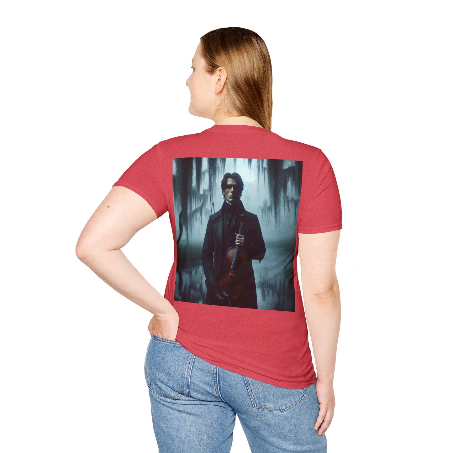 Mysterious violinist Unisex Softstyle T-Shirt