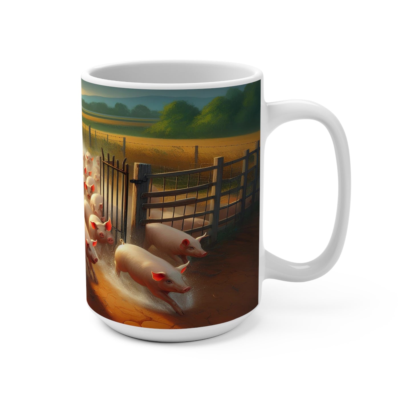 who let the pigs out Mug 15oz