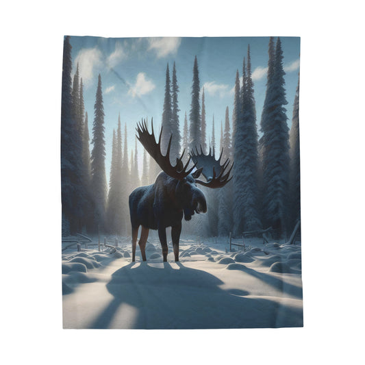 Snowy Bull Velveteen Plush Blanket