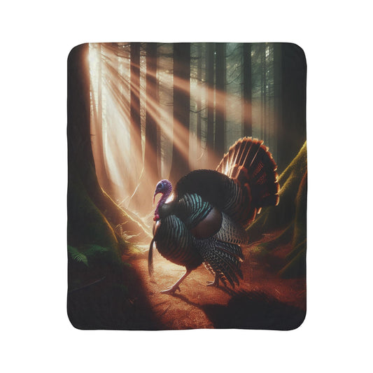 Sunlit Gobbler Fleece Sherpa Blanket