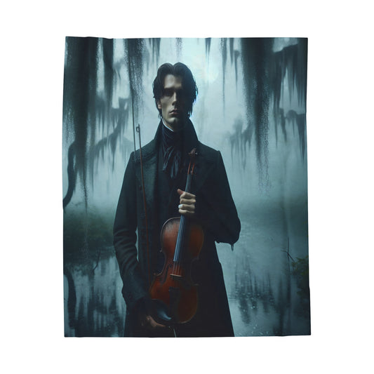 Mysterious violinist Velveteen Plush Blanket