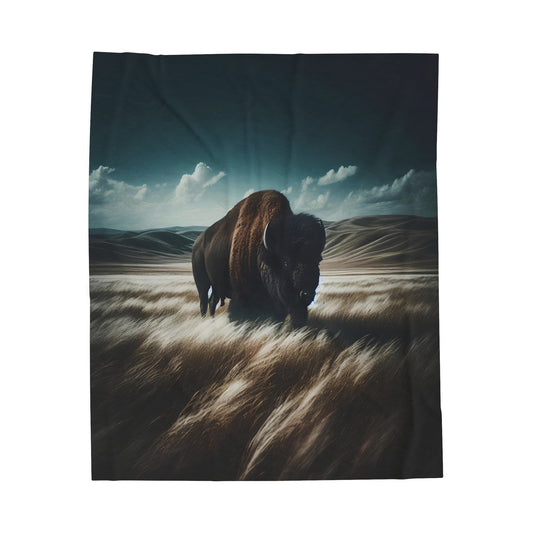 Spirit of the Plains Velveteen Plush Blanket