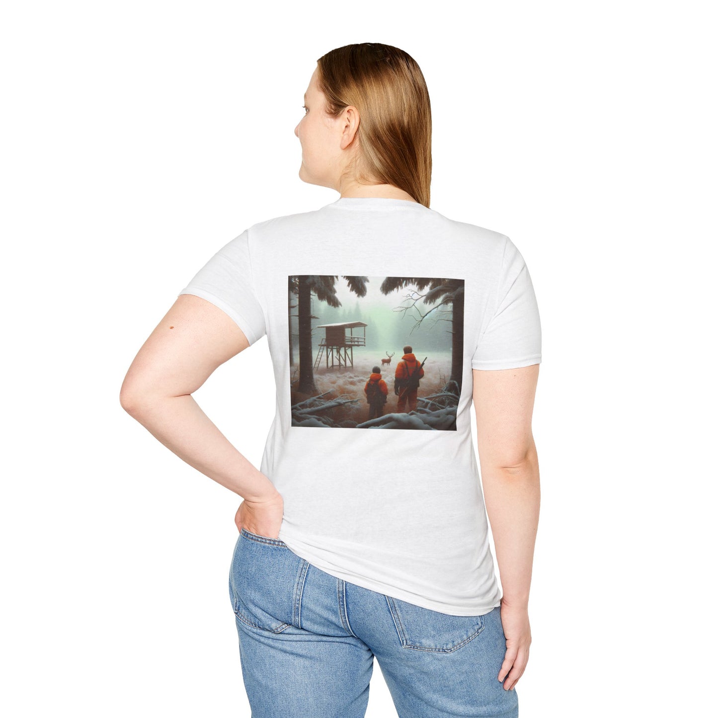 Winter's Gaze: Father & Son Unisex Softstyle T-Shirt