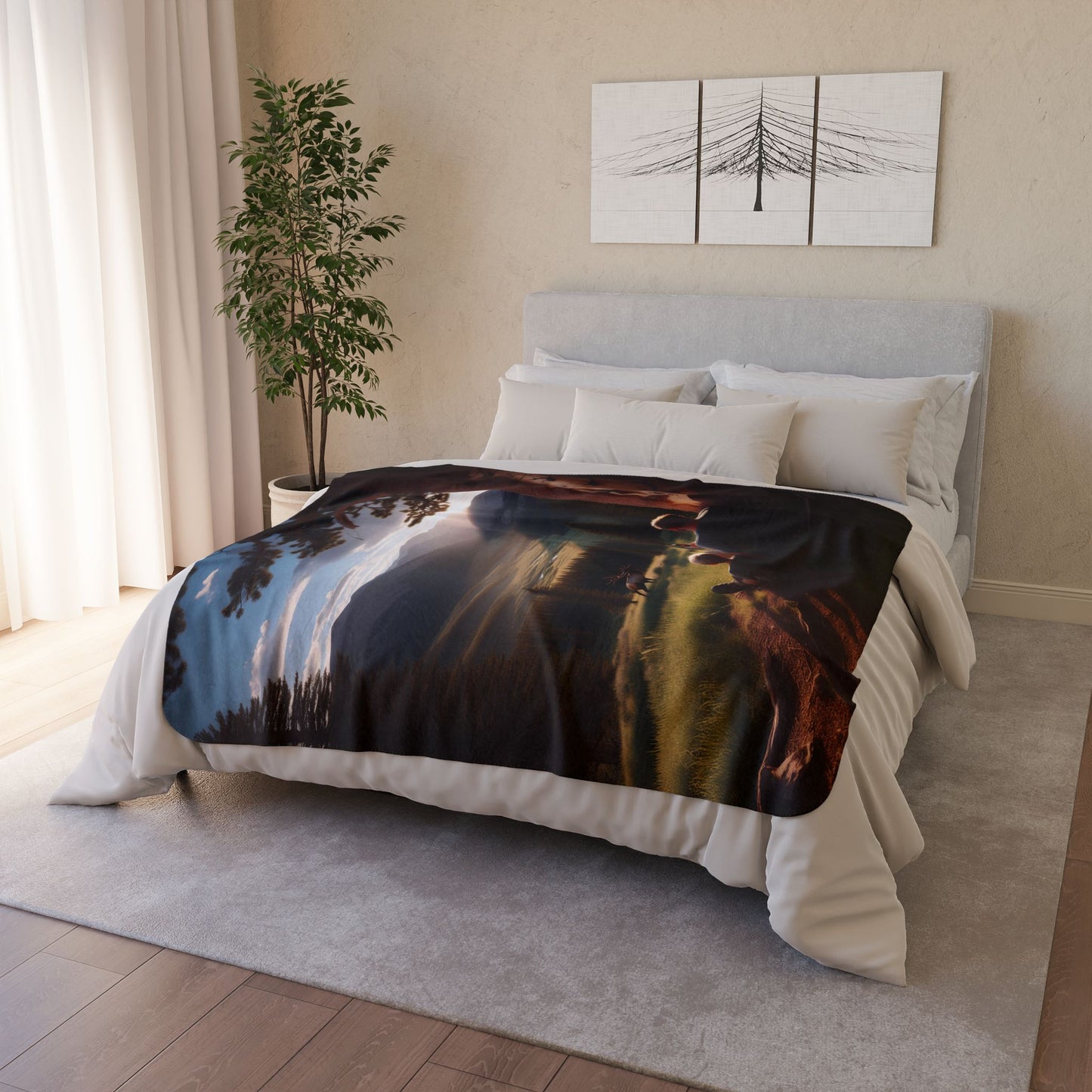 Trailside Reflections Fleece Sherpa Blanket