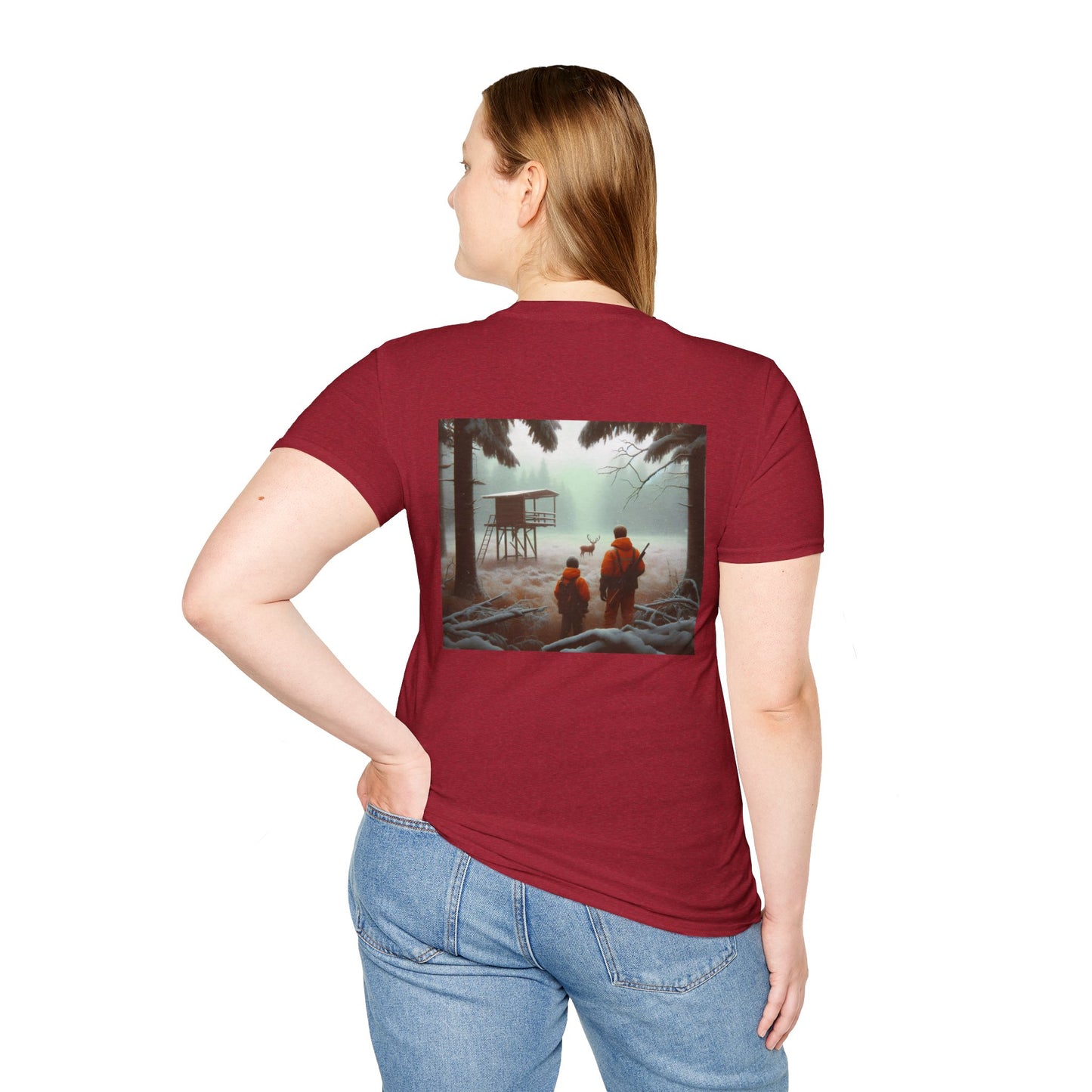 Winter's Gaze: Father & Son Unisex Softstyle T-Shirt