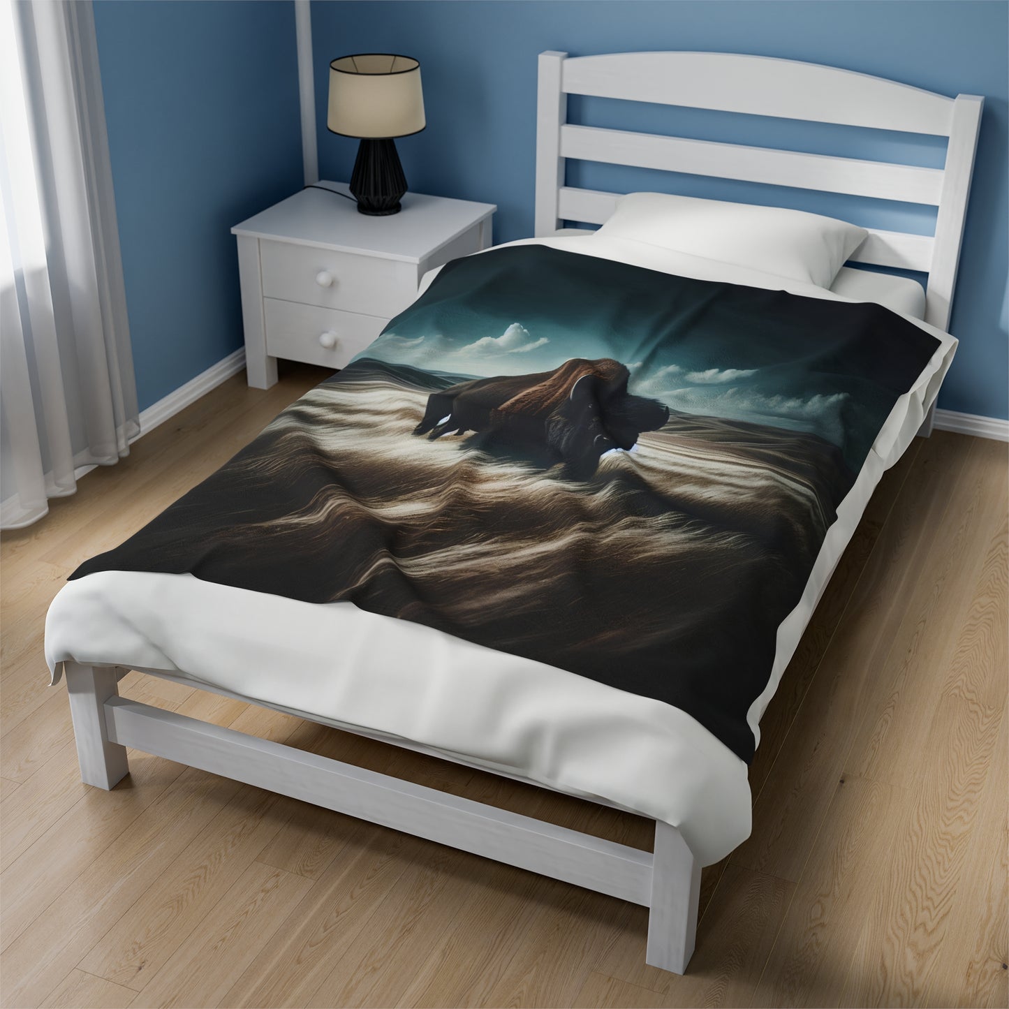 Spirit of the Plains Velveteen Plush Blanket