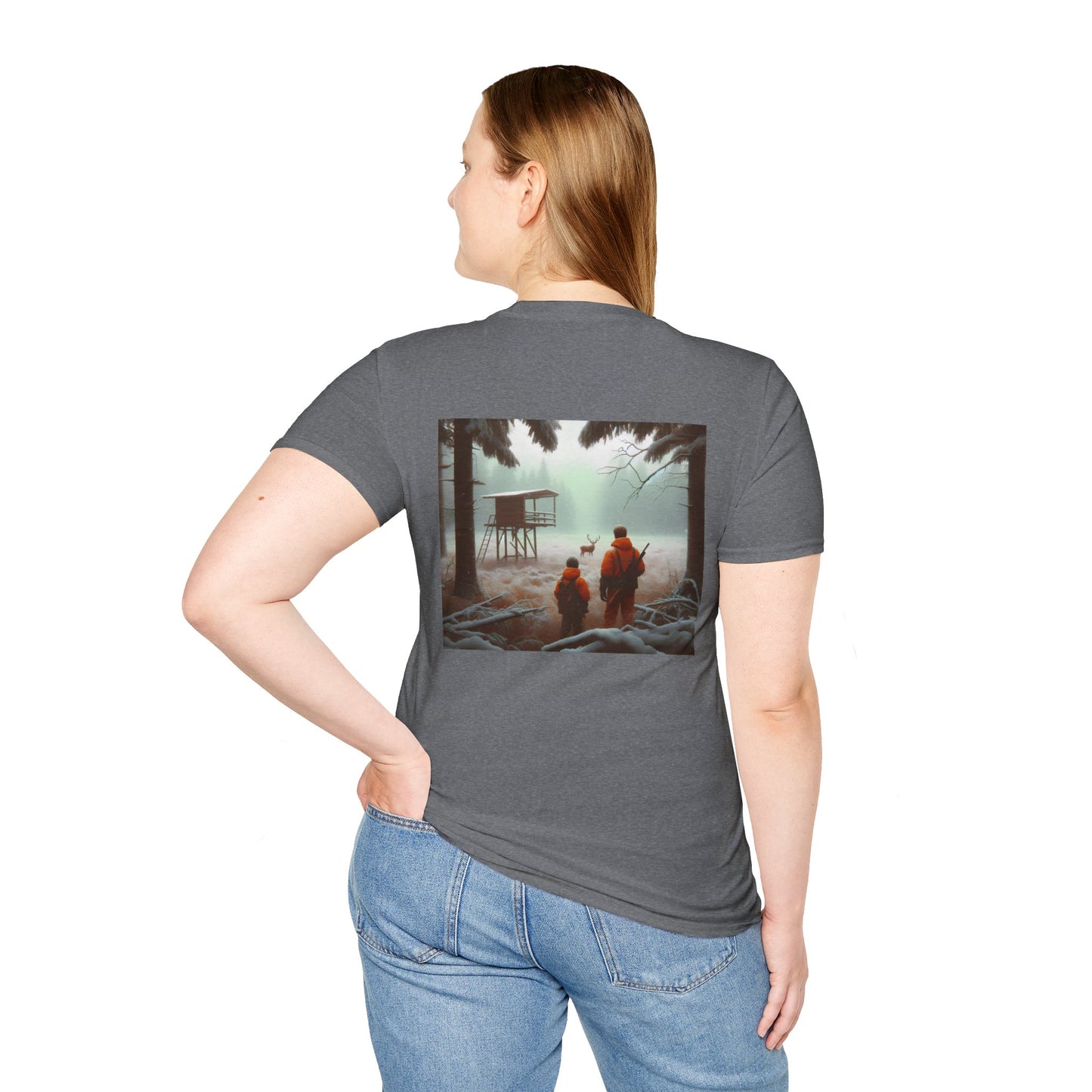Winter's Gaze: Father & Son Unisex Softstyle T-Shirt