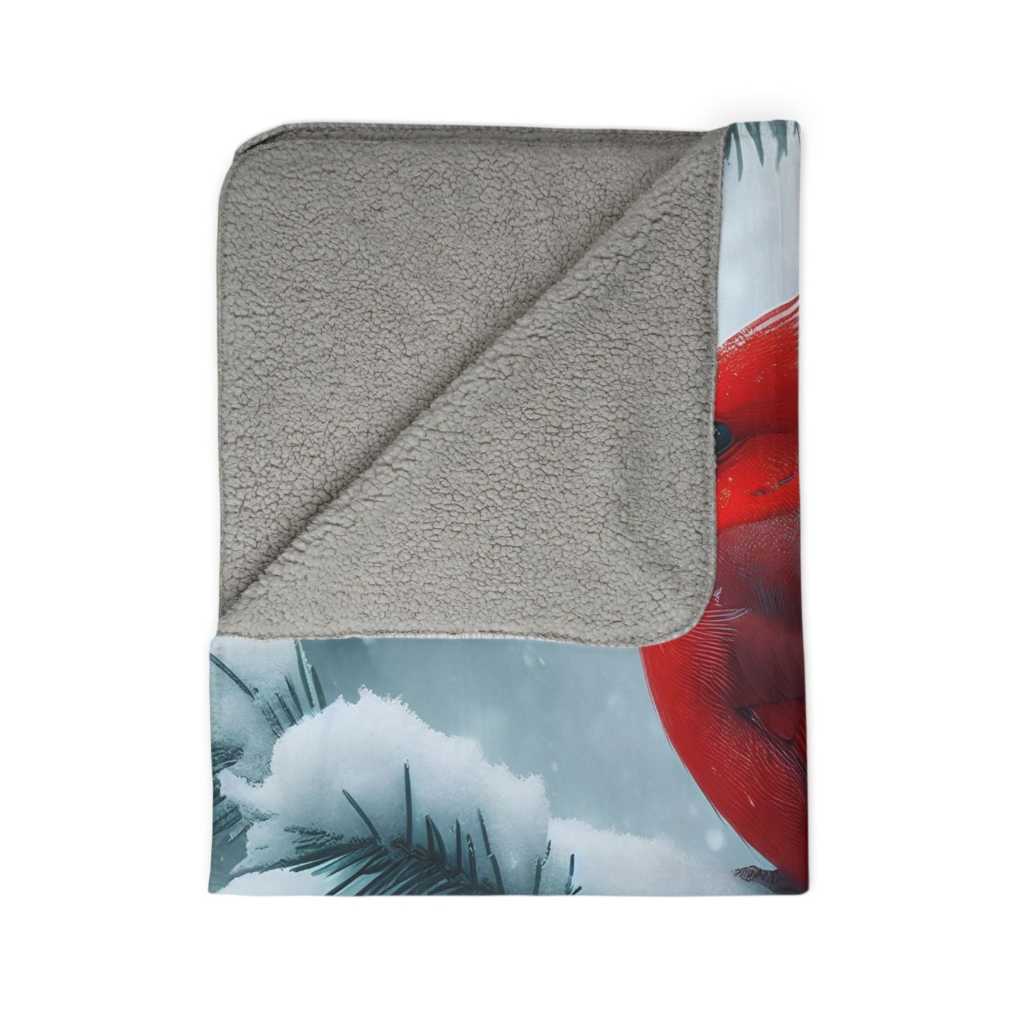 Snowglow Cardinal Fleece Sherpa Blanket
