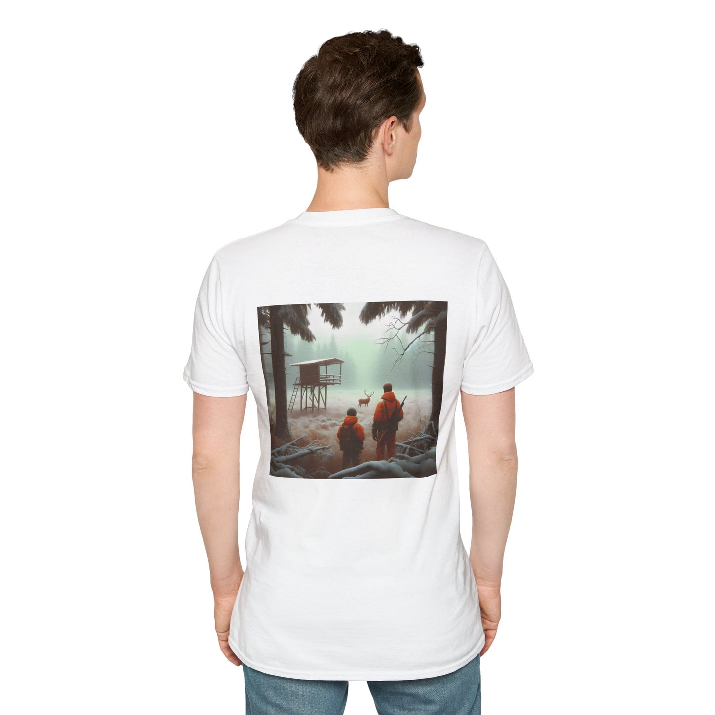 Winter's Gaze: Father & Son Unisex Softstyle T-Shirt