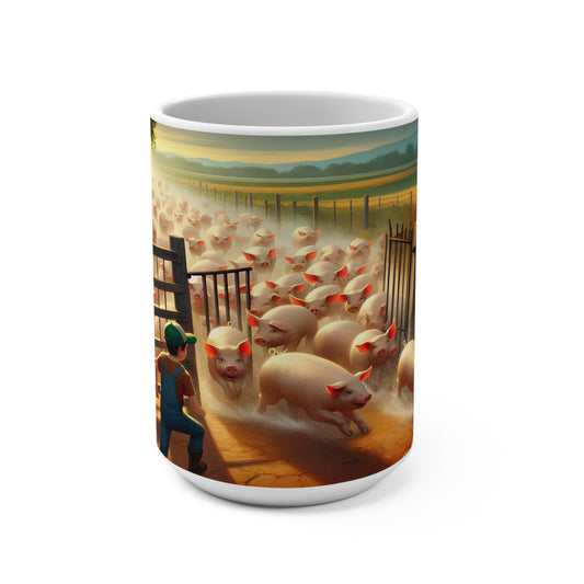 who let the pigs out Mug 15oz