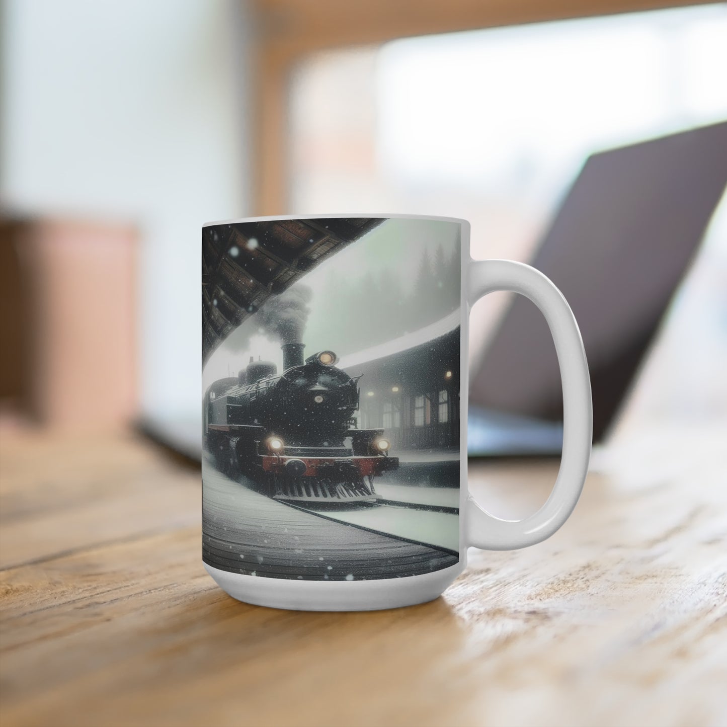 lonely train station Mug 15oz